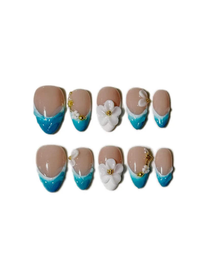 Aqua Floral - Nailsnail
