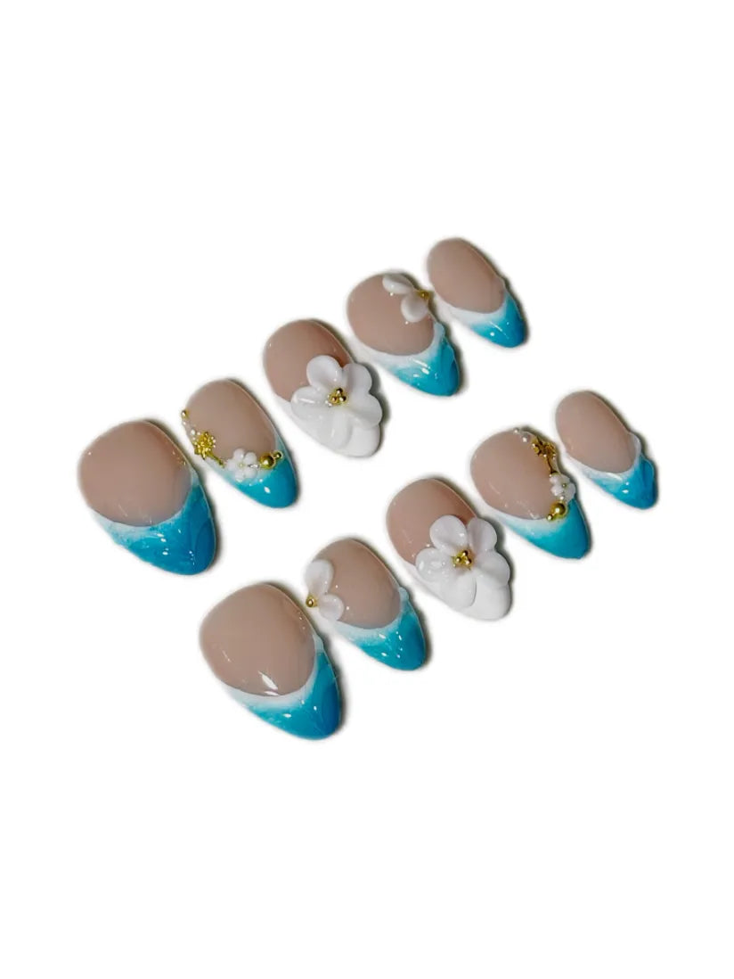 Aqua Floral - Nailsnail